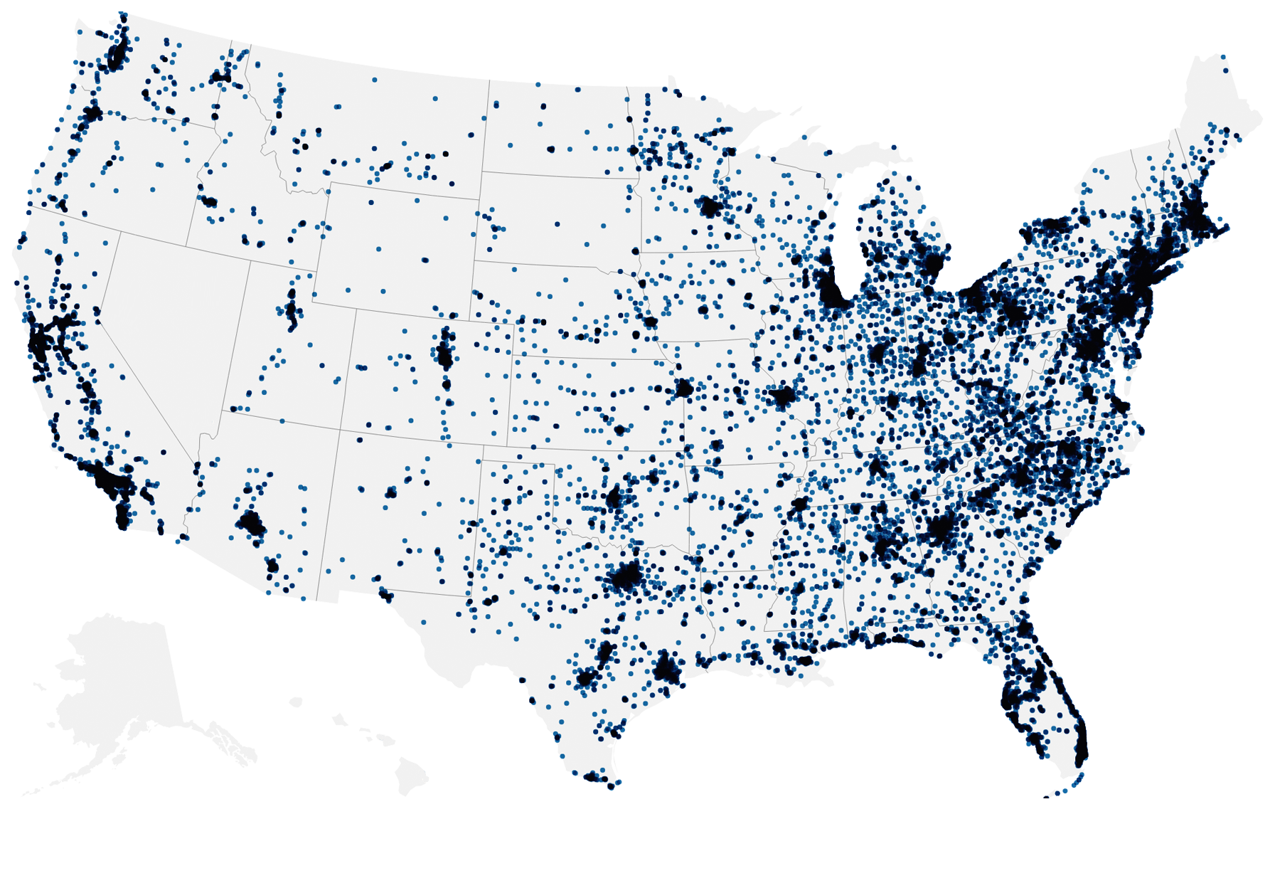 map of locations USA